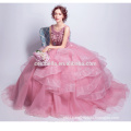 Princess Sweet Ball Gown Dark Pink Cinderella Prom Dress with Corset Back 2017
